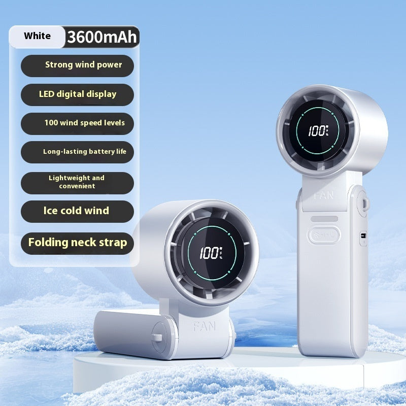High-Speed Refrigeration Ice Compress Small Handheld Fan Outdoor Portable Foldable