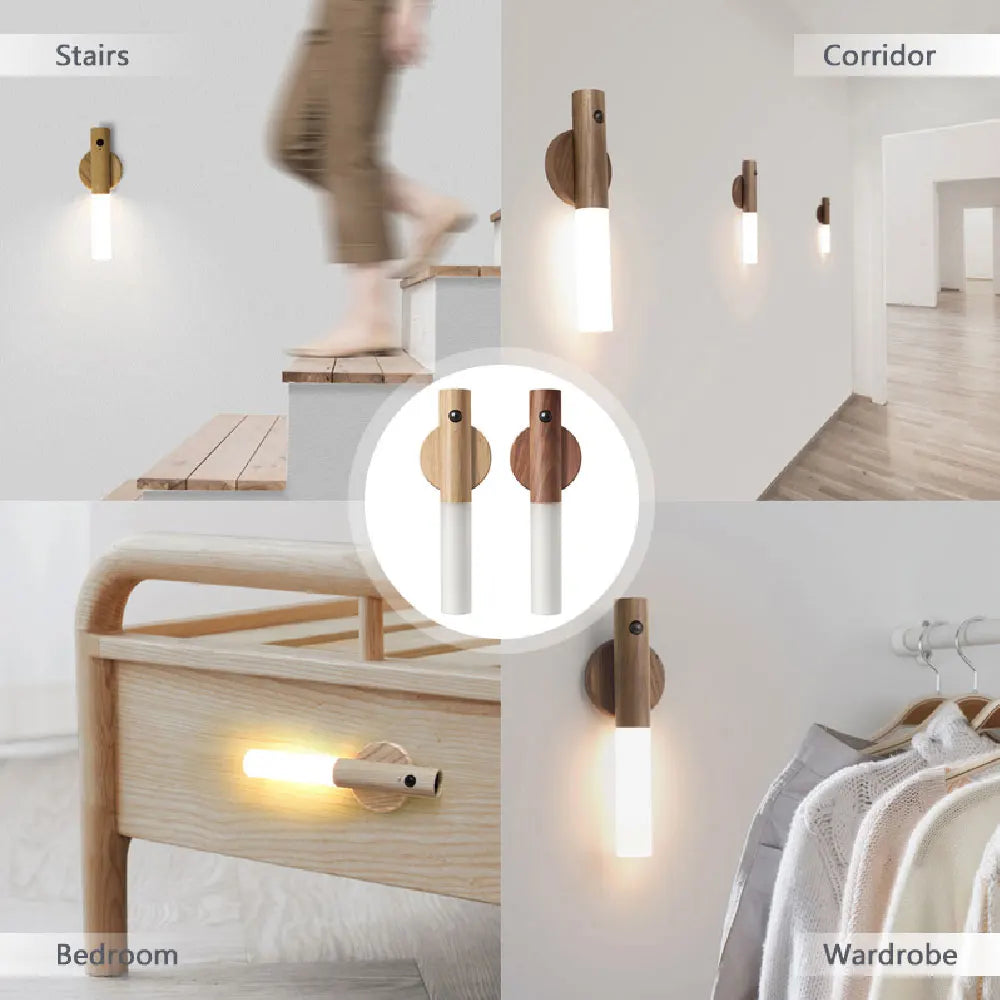 Minimalist LED Wooden Night Light β USB Powered
