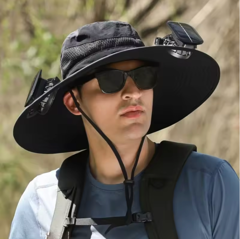 🧢 Luxe Solar Fan Cooling Hat – UV Sun Protection + Hands-Free Relief | Summer Heatwave Edition
