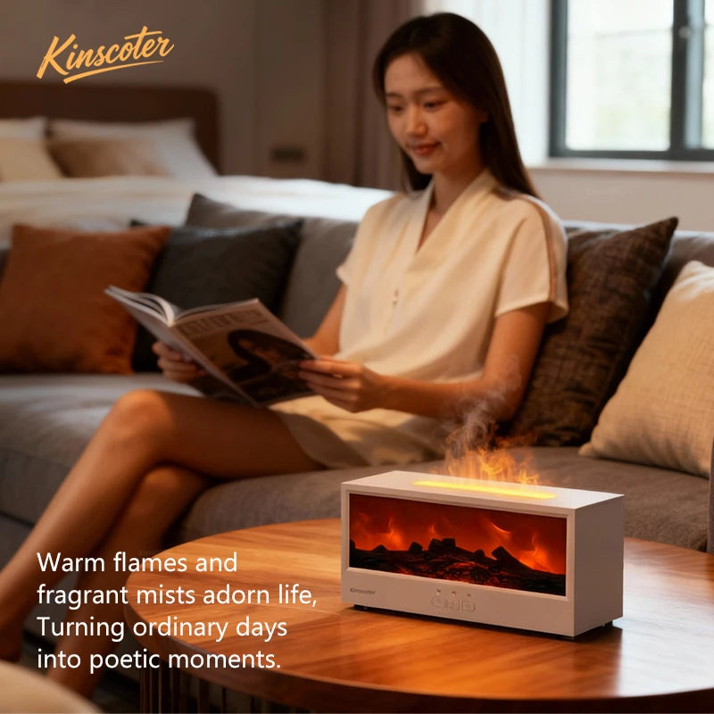 Cozy Glow Flame Effect: The 3-in-1 Aroma Diffuser, Humidifier, and Mood Light