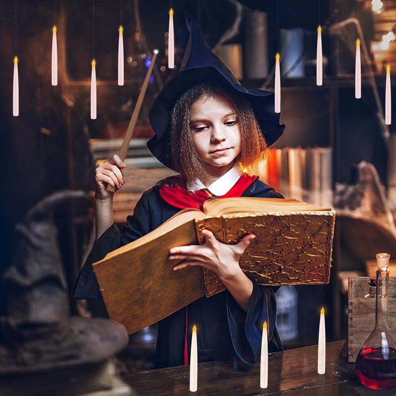 Enchanting LED Floating Candles ✨ – Spooky Glow + FREE Witchy Vibes Recipe Booklet
