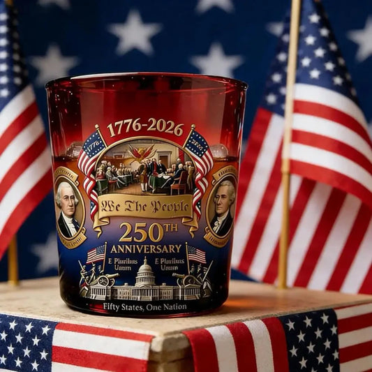 1776–2026 250th Anniversary Patriotic Whisky Glass | Plus a FREE Commemorative Gift (while supplies last)