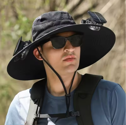 🧢 Luxe Solar Fan Cooling Hat – UV Sun Protection + Hands-Free Relief | Summer Heatwave Edition