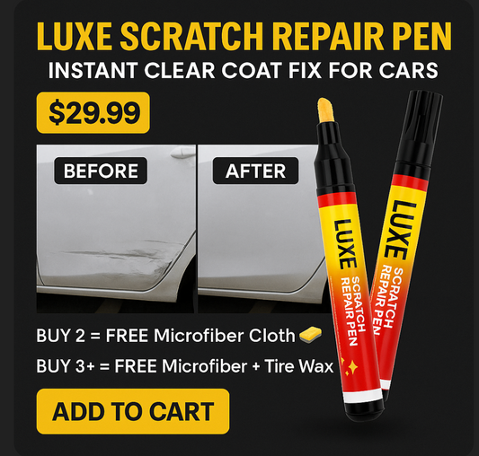 Luxe Scratch Repair Pen 🚗 – Clear Coat Fix for Cars | DIY Auto Scratch Remover + Free Gift 🎁