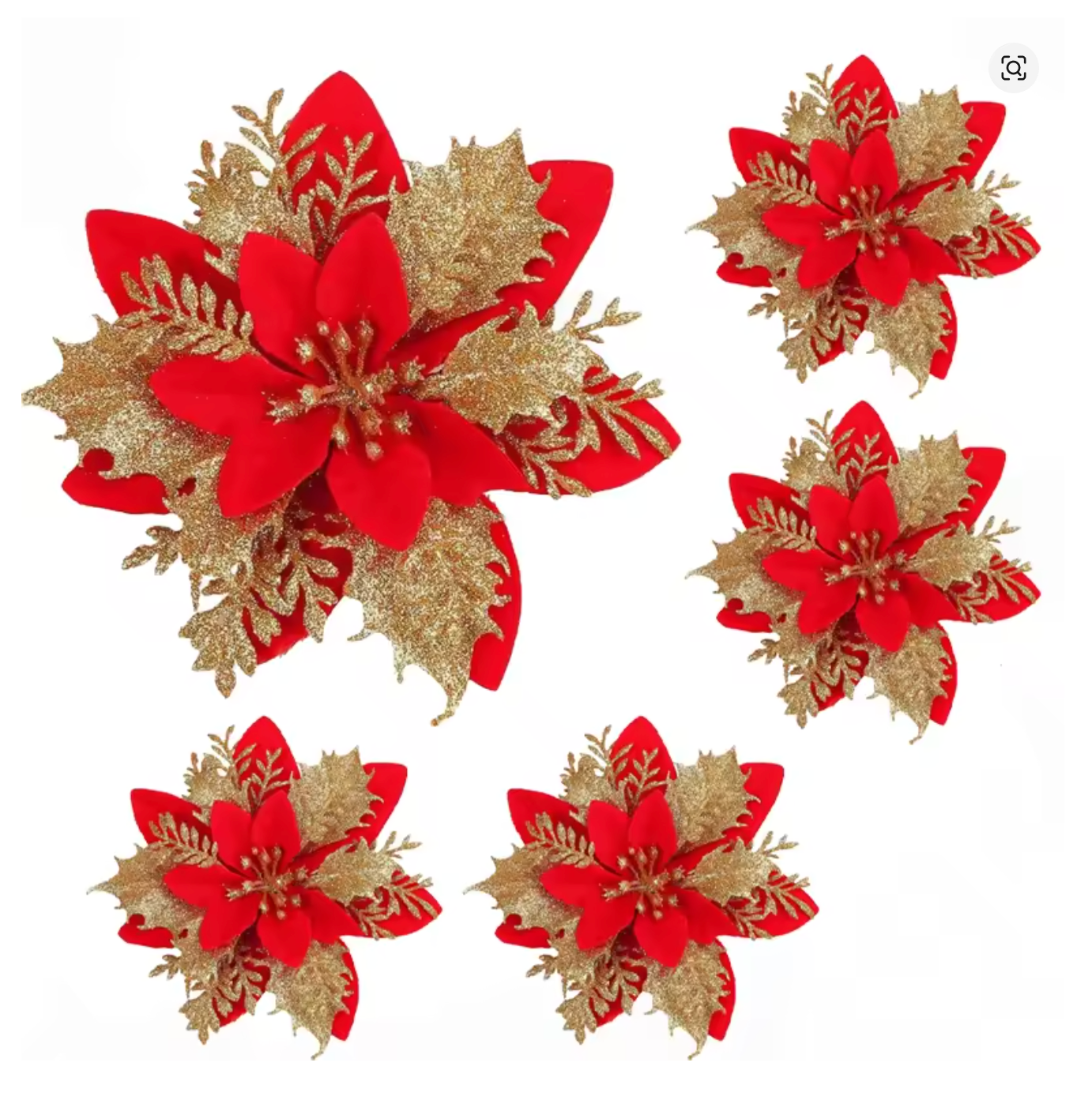 Glitter Artificial Christmas Flowers