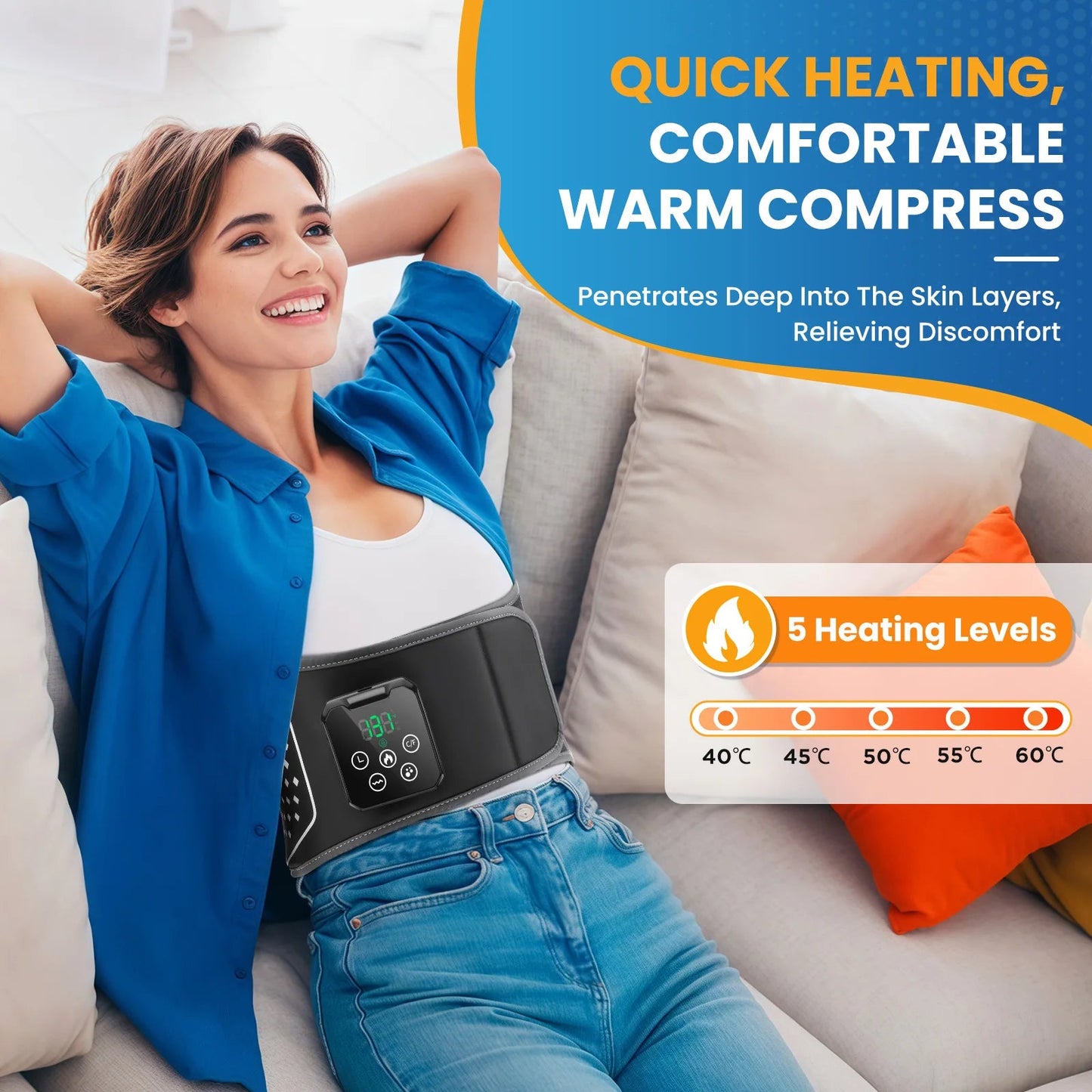 LUXE™ Thermal Relief Belt (Cordless Heat + Deep Massage for All-Day Comfort)