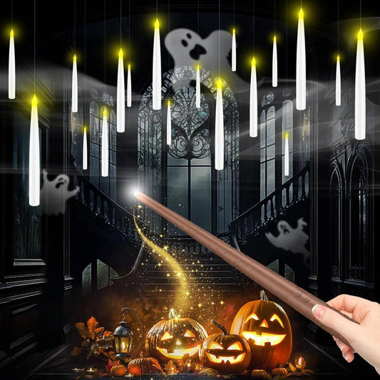 Enchanting LED Floating Candles ✨ – Spooky Glow + FREE Witchy Vibes Recipe Booklet