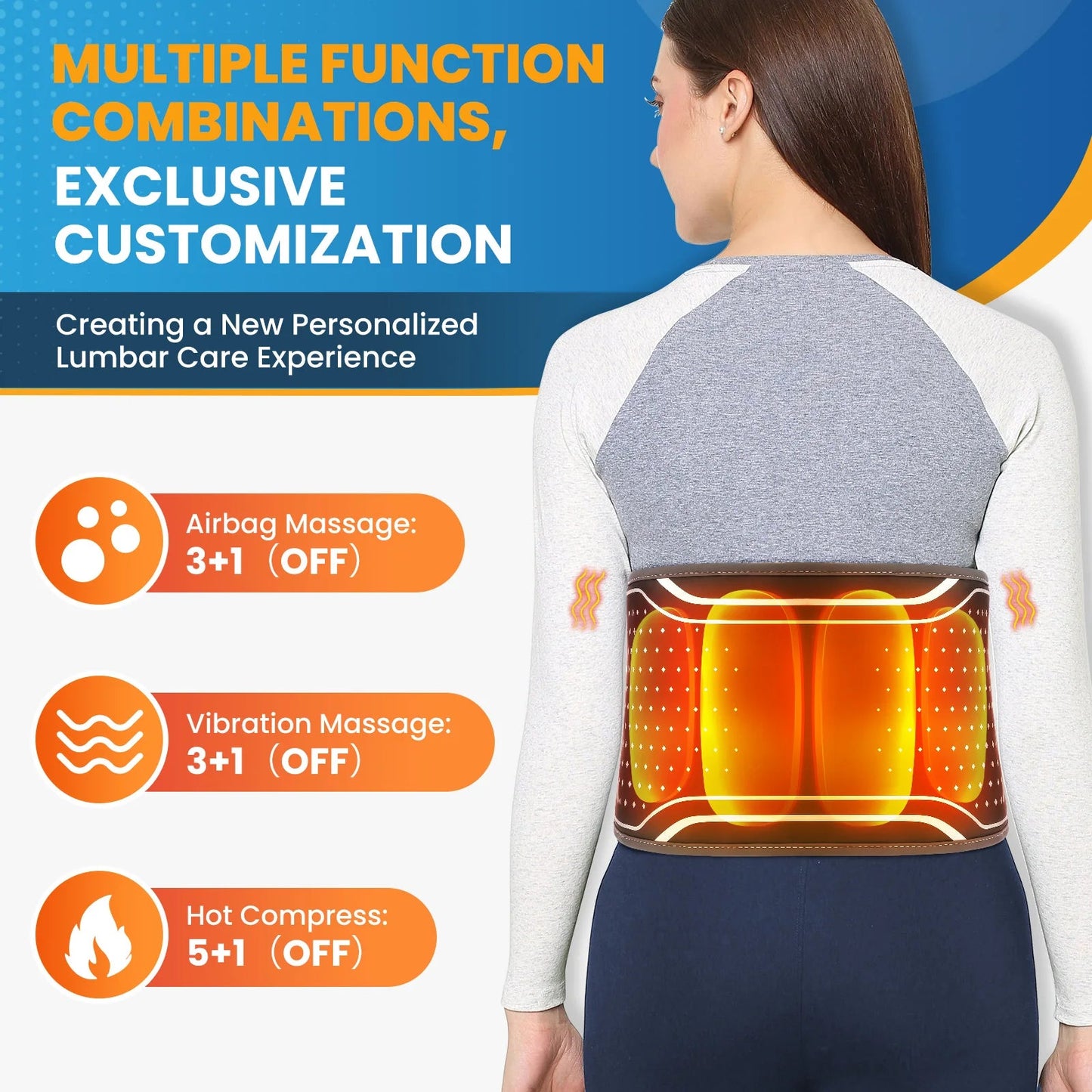 LUXE™ Thermal Relief Belt (Cordless Heat + Deep Massage for All-Day Comfort)
