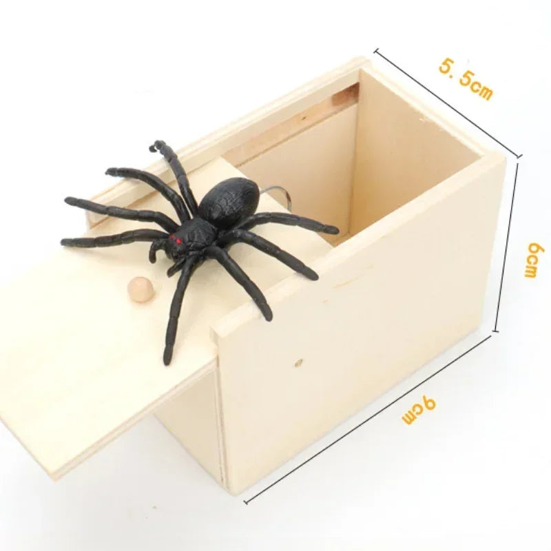 Wooden Surprise Spider Prank Box