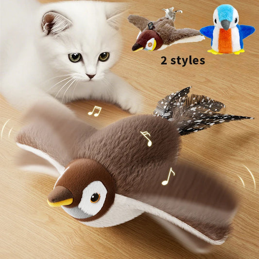 Fluffy Flapping Bird Cat Toy