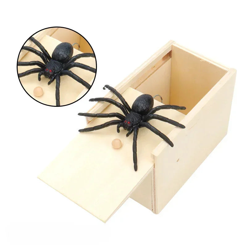 Wooden Surprise Spider Prank Box