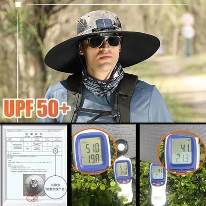 🧢 Luxe Solar Fan Cooling Hat – UV Sun Protection + Hands-Free Relief | Summer Heatwave Edition